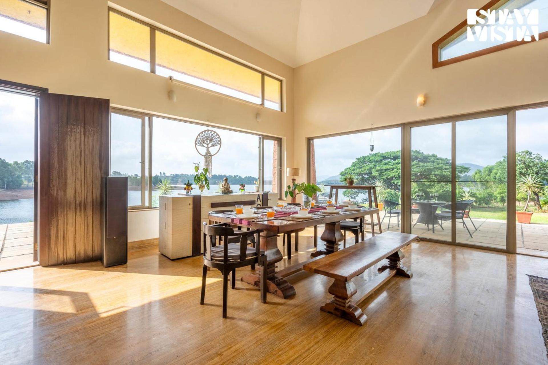 Stayvista At Three Shores With Lake View & Alfresco Dining Khamshet Екстериор снимка